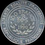 Pice de 100 francs Charlemagne 1990 - revers