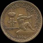 50 centimes frappe en 1924 et 1926 sous Louis II Prince de Monaco - avers