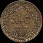 50 centimes frappe en 1924 et 1926 sous Louis II Prince de Monaco - revers