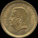 2 francs frappe en 1945 sous Louis II Prince de Monaco - avers
