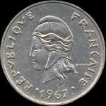 Polynsie - pice de 10 francs 1967 Polynsie franaise - avers