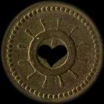 Jeton anonyme de 30 centimes avec une roue perce d'un coeur - avers
