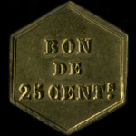 Jeton anonyme de 25 centimes avec un vque de l'Etablissement Saint-Nicolas  Paris - revers
