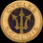 Timbre-monnaie Cycles Scaldis avec capsule cellulod - 15 pfennig - avers