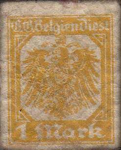 Timbre-monnaie (scheckmarken) de 1 mark utilis en Belgique pendant l'occupation allemande