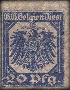 Timbre-monnaie (scheckmarken) de 20 pfennig utilis en Belgique pendant l'occupation allemande