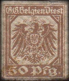 Timbre-monnaie (scheckmarken) de 50 pfennig utilis en Belgique pendant l'occupation allemande