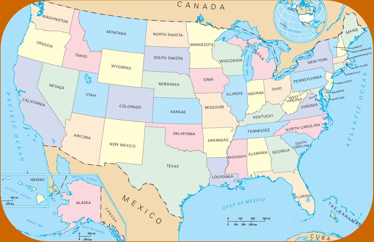 Carte des Etats-Unis d'Amrique