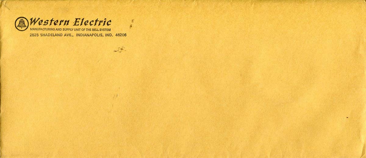 Timbre-monnaie Western Electric 1969 - srie 314 - enveloppe