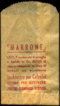 Timbre-monnaie Marrone / Anilina purissima Marca Jolly per inchiostro - 50 lire dans sachet papier - Italie - face
