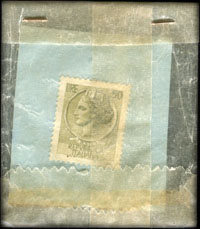 Timbre-monnaie Quaglieri Ferdinando - 50 lire sur carton dans sachet papier - Italie - dos