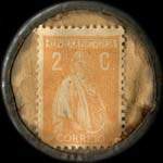 Timbre-monnaie 2 centavos Schneider mis  Lisbonne au Portugal - revers