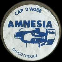 Monnaie publicitaire Cap d'Agde Amnesia Discothque - sur 10 francs Mathieu