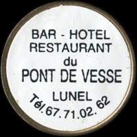 Monnaie publicitaire Bar-Htel Restaurant du Pont de Vesse - Lunel - Tl.67.71.02.62 - sur 10 francs Mathieu (imitation de Pile ou Pub)