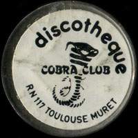 Monnaie publicitaire Discothque Cobra Club - RN 117 - Toulouse Muret (imitation de Pile ou Pub) - sur 5 francs Semeuse