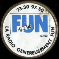 Monnaie publicitaire Fun 96.2 FM - 73.30.97.50 - La radio gnreusement fun - sur 10 francs Mathieu