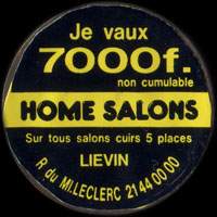 Monnaie publicitaire Home Salons - Livin Rue du Marchal Leclerc 21.44.00.00 - sur 10 francs Mathieu