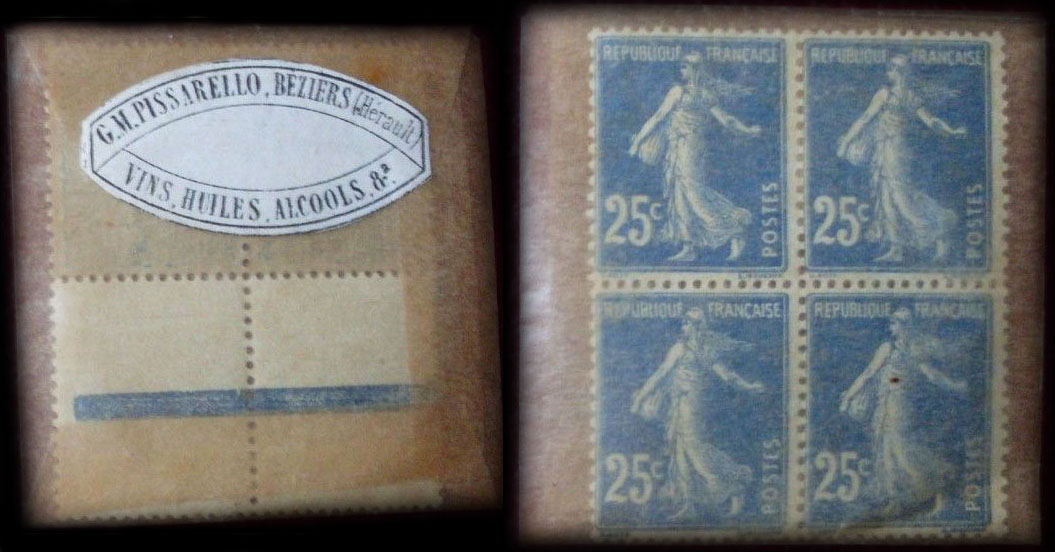 Pochette de 1 franc G.M. Pissarello, Bziers (Hrault) - Vins, Huiles, Alcools - faisait partie d'un lot de 2 pochettes identiques vu sur eBay en octobre 2016