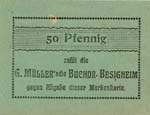 Timbre-monnaie 50 pfennig G.Mller  Besigheim - Allemagne - face