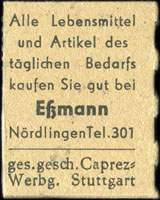 Timbre-monnaie G.Essmann  Nrdlingen - Allemagne - Briefmarkengeld