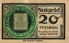 Timbre-monnaie Caf-Varit Bavaria - Elberfeld - 20 pfennig sur notgeld  fentre