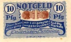 Timbre-monnaie Lichtspiele - Kln - Allemagne - Briefmarkengeld