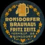 Timbre-monnaie Fritz Zeitz  Ronsdorf - Allemagne - briefmarkenkapselgeld