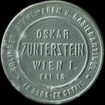 Timbre-monnaie Oskar Zunterstein - Wien - 50 heller sur fond rose - avers