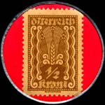 Timbre-monnaie Oskar Zunterstein - Wien - 1/2 krone sur fond rose - revers