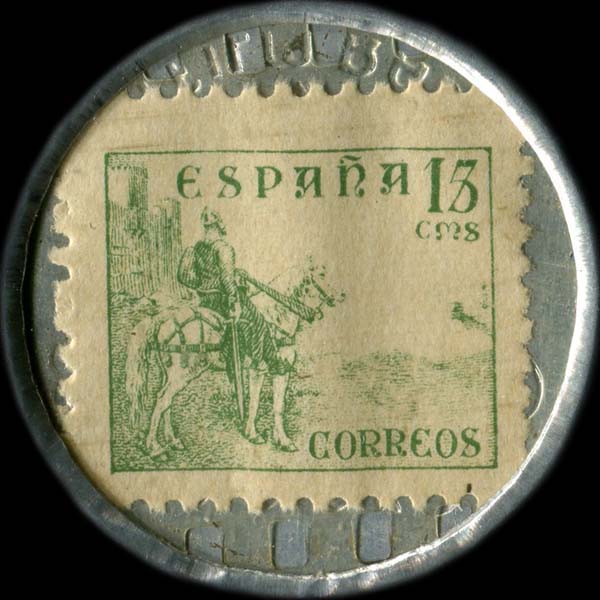 Timbre de 15 centimos de Burgos employs dans les timbres-monnaie espagnols
