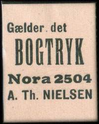 Timbre-monnaie Glder det Bogtryk - Nora 2504 - A. Th. Nielsen - carton jaune-ple - Foderstoffer - Danemark