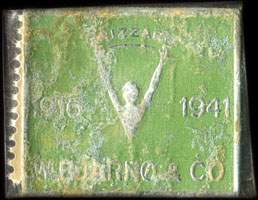 Timbre-monnaie Brizzard - 1916-1941 - W. Bjarn & Co - 1 re sur fond vert - texte argent