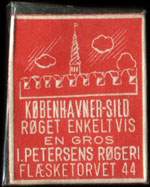 Timbre-monnaie Kbenhavner-Sild rget enkelt vis en gros I.Petersens Rgeri - Flsketorvet 44 - rouge - Danemark