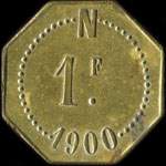Jeton N - 1900 - 1 franc à localiser - avers