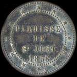 Jeton Paroisse de St-Just 1858 - Place gratuite - Lyon - avers