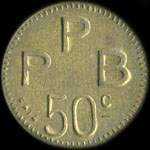 Jeton P P B - 50 centimes - avers