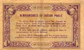 Billet de la Chambre de Commerce d'Agen - 2 francs - 14 juin 1917 - date sur les 2 faces