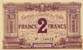 Billet de la Chambre de Commerce d'Agen - 2 francs - 5 novembre 1914 - sans filigrane
