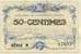 Billet de la Chambre de Commerce d'Alais (Alès) - 50 centimes - Autorisation Ministérielle du 16 août 1915 - série M
