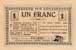 Billet de la Chambre de Commerce d'Amiens - 1 franc 1915 avec signature Président Boutmy - inscription au dos sur 2 lignes et AMD en noir