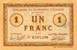Billet de la Chambre de Commerce d'Amiens - 1 franc 1915 - inscription au dos sur 3 lignes et signature du Président Patte