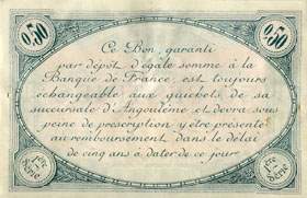 Billet de la Chambre de Commerce d'Angoulême - 50 centimes - émission du 15 janvier 1915 - 1ère série - spécimen