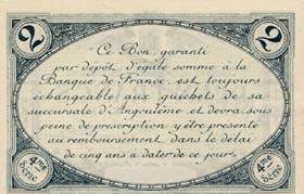 Billet de la Chambre de Commerce d'Angoulême - 2 francs - 4ème série avec texte au verso avec guillemets - spécimen annulé