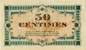 Billet de la Chambre de Commerce d'Annonay - 50 centimes - délibération du 22 février 1917 - numéros à 4 chiffres - avec nom d'imprimeur