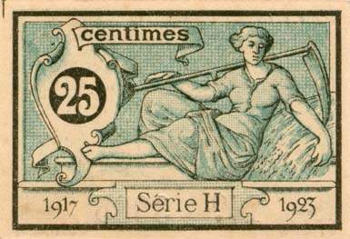 Billet de la Chambre de Commerce d'Aurillac et du Cantal - 1 franc 1917 - 1923 - srie H