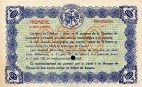 Billet de la Chambre de Commerce d'Avignon - Villes d'Avignon, Apt, Carpentras, Orange - 50 centimes - Délibération du 11 août 1915 - Guerre Européenne de 1914-1915 - spécimen