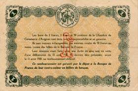 Billet de la Chambre de Commerce d'Avignon - Villes d'Avignon, Apt, Carpentras, Orange - 1 franc - Délibération du 11 août 1915 - Guerre Européenne de 1914-1915