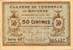 Billet de la Chambre de Commerce de Bayonne - 50 centimes - délibération du 19 mai 1917 - série DD - n° 005,437