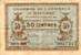 Billet de la Chambre de Commerce de Bayonne - 50 centimes - délibération du 22 mai 1916 - série MMM - n° 002,724