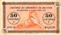 Billet de la Chambre de Commerce de Belfort - 50 centimes - délibération du 21 décembre 1918 - avec surcharge noire - avec étoile en haut à droite avant le cercle